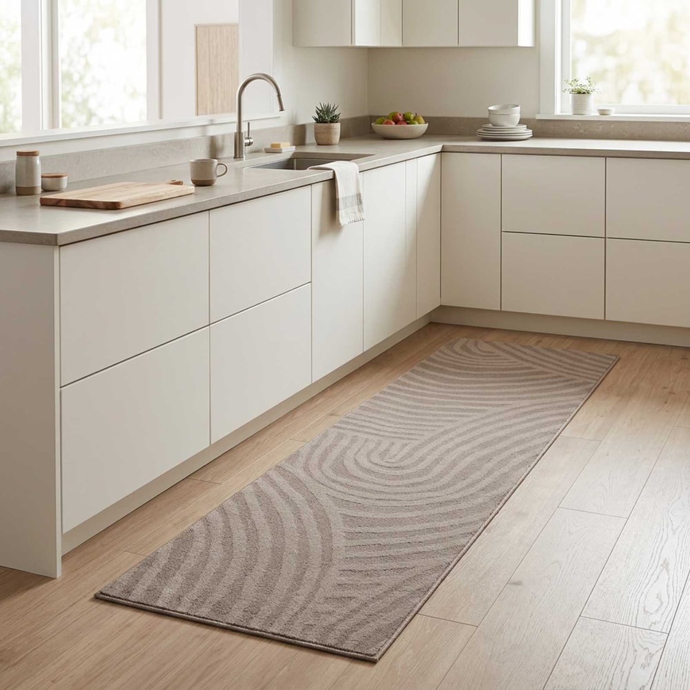 Kitchen Rug Brown Scandinavian Polyamide