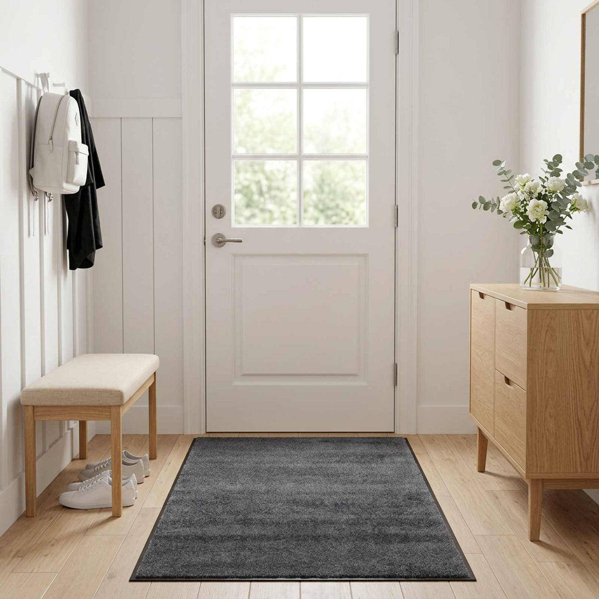 vidaXL Doormat Light Grey 90 x 60 cm 100% Polyamide 1