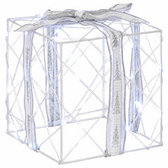 vidaXL Lighted Christmas Gift Box 3 pcs 150 LEDs Cold White 5
