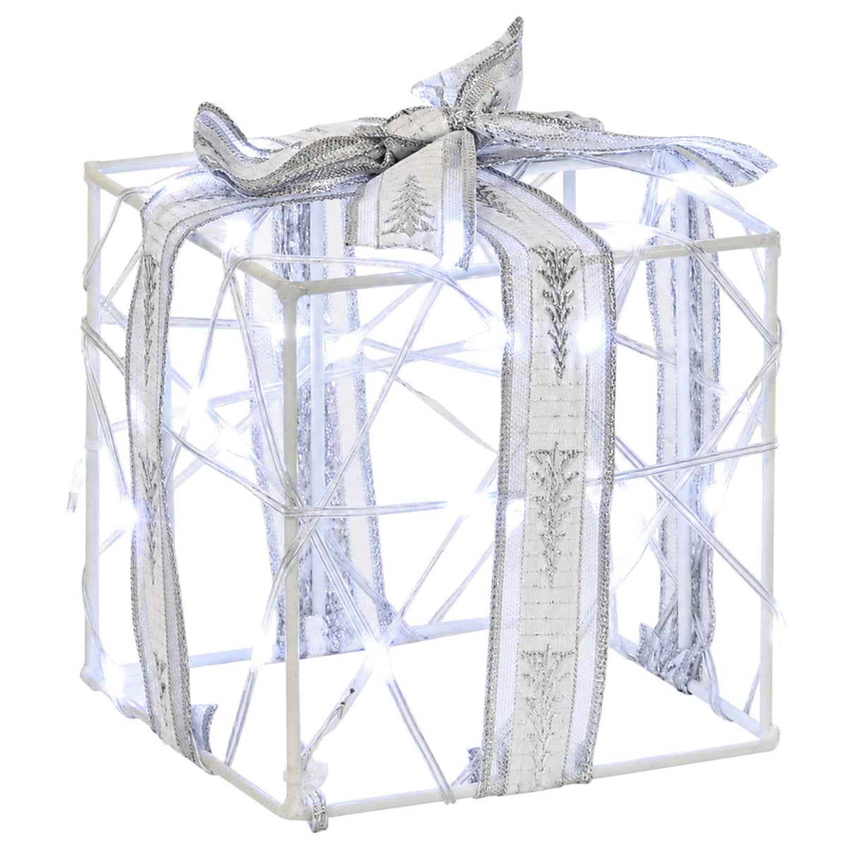 vidaXL Lighted Christmas Gift Box 3 pcs 150 LEDs Cold White 6