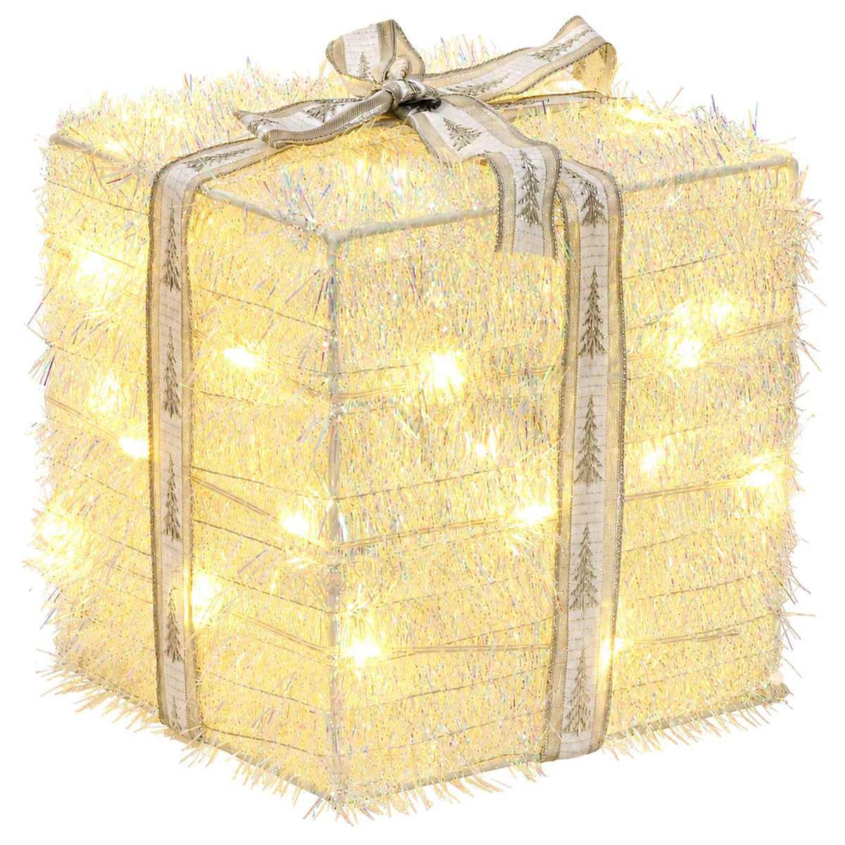 vidaXL Lighted Christmas Gift Box 3 pcs 64 LEDs Warm White 4