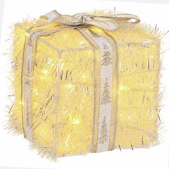 vidaXL Lighted Christmas Gift Box 3 pcs 64 LEDs Warm White 6