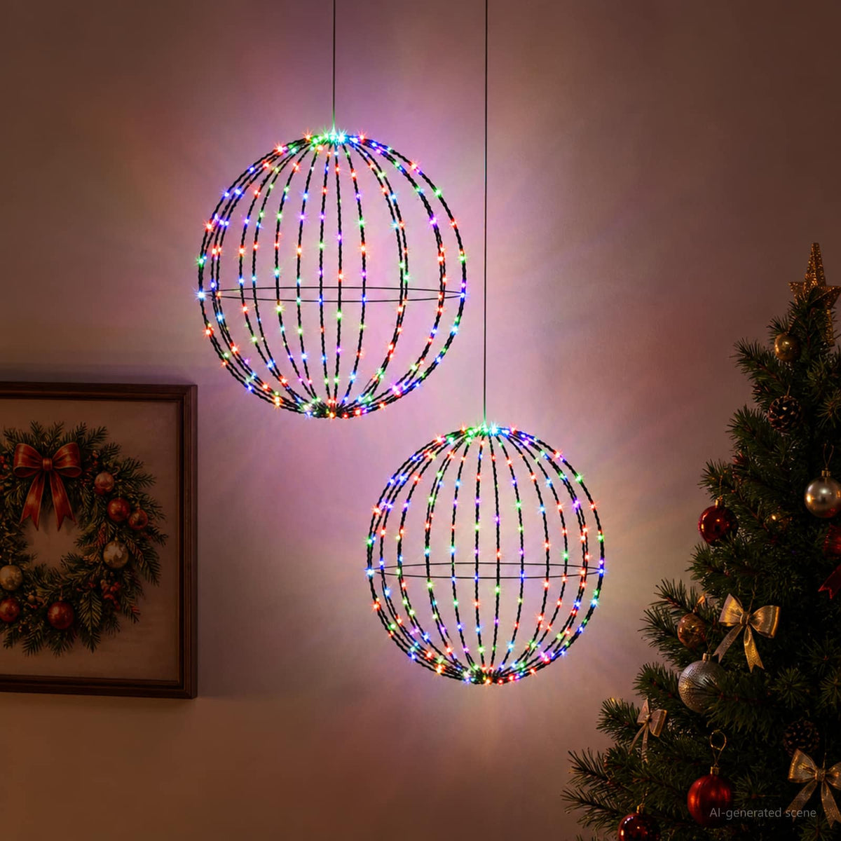 vidaXL Christmas Finial Light 192 LEDs 2 pcs