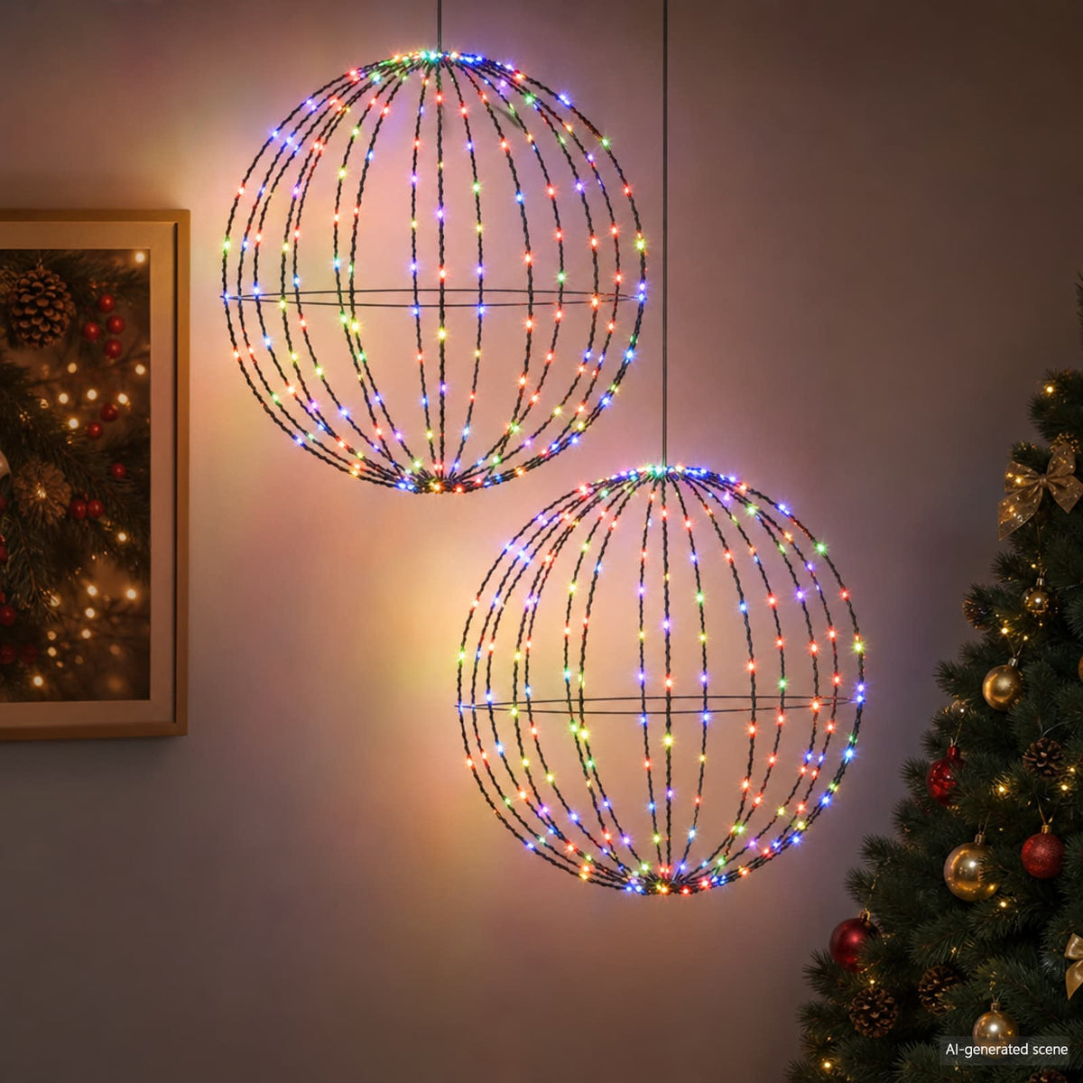 vidaXL Christmas Finial Light 192 LEDs 2 pcs
