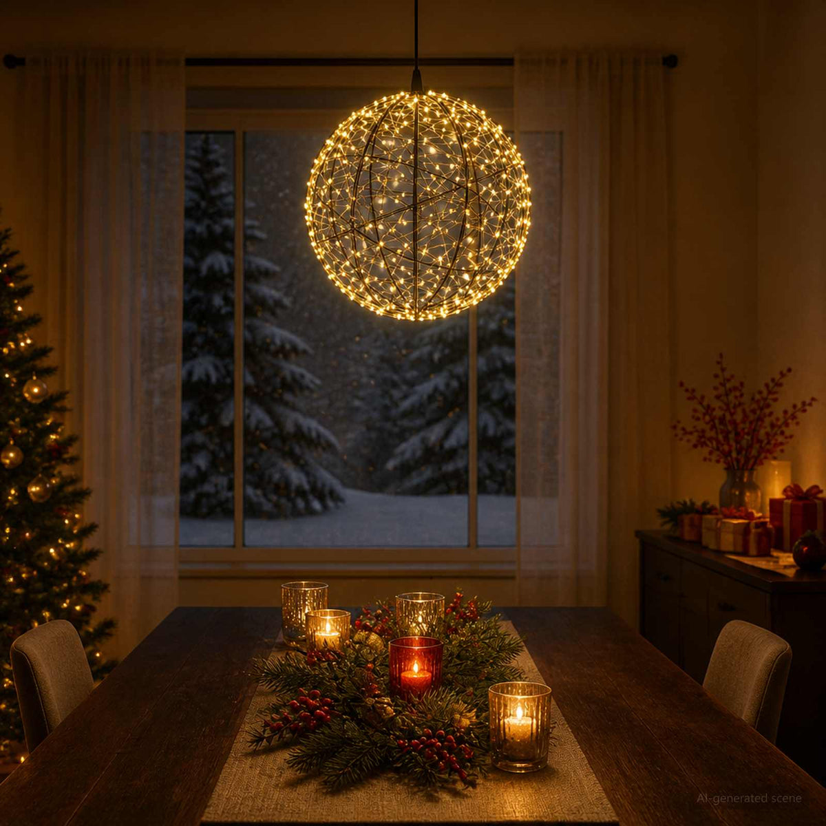 Christmas Finial Light 200 LEDs Diameter 20 x 22 cm Ø 40 x 42 cm Warm white