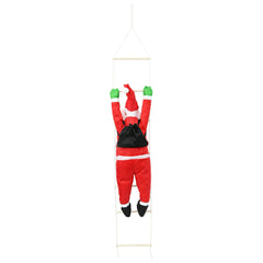 vidaXL Hanging Santa Claus on Ladder Red 30 x 15 x 170 cm Polyester 4