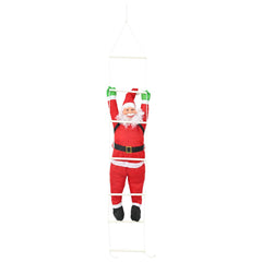 vidaXL Hanging Santa Claus on Ladder Red 30 x 15 x 170 cm Polyester 2