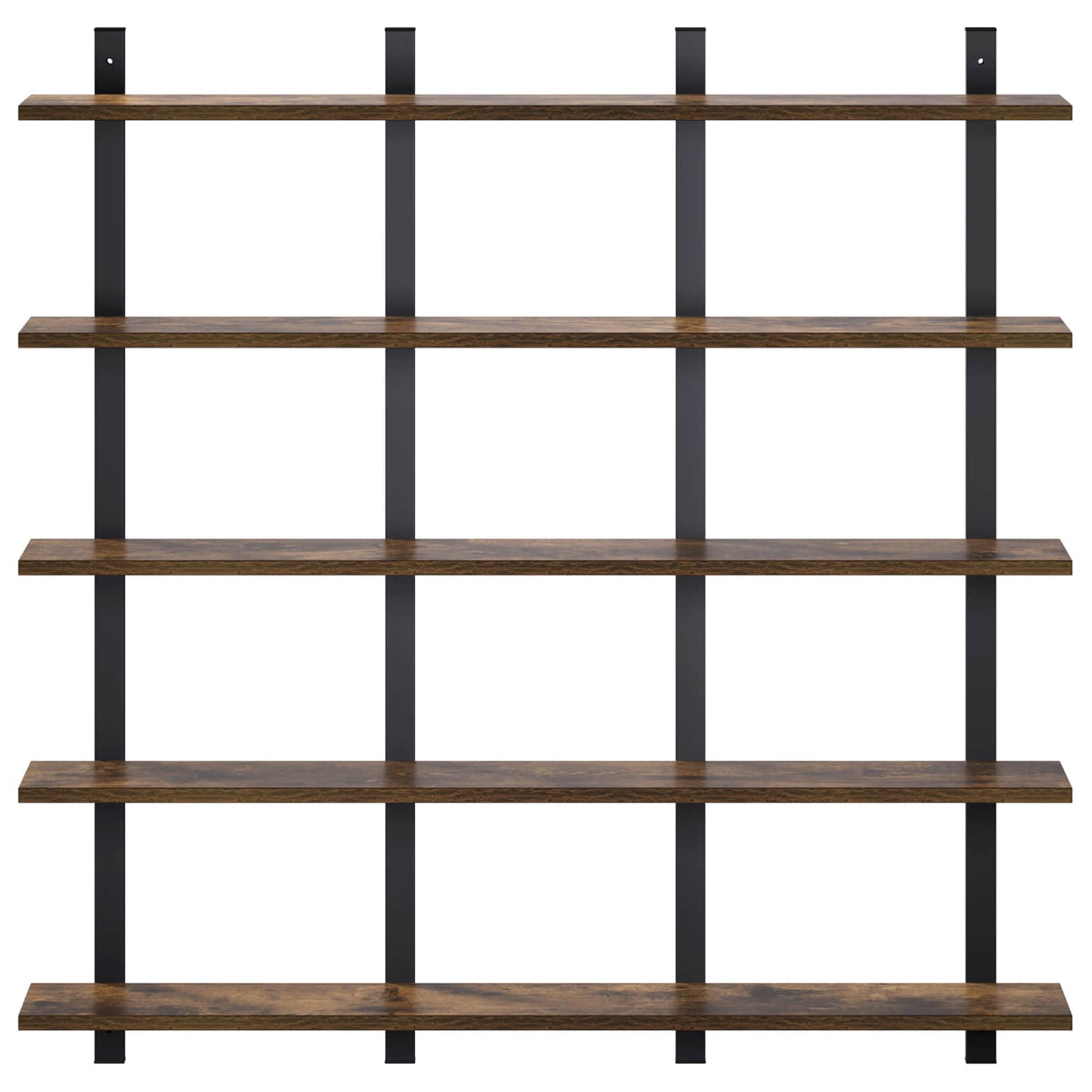 vidaXL Wall Shelf Smoked Oak 102 x 13.5 x 102 cm Engineered Wood 3