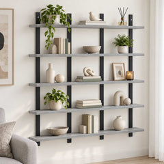 vidaXL Wall Shelf Grey Sonoma 102 x 13.5 x 102 cm Engineered Wood 1