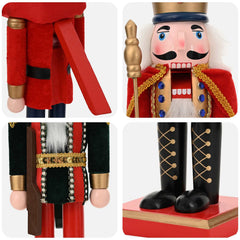 vidaXL Christmas Nutcracker TURKU 2 pcs Red and Black 38 cm 5