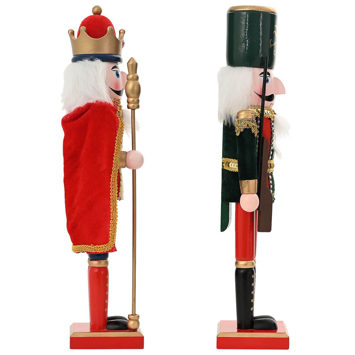 vidaXL Christmas Nutcracker TURKU 2 pcs Red and Black 38 cm 4