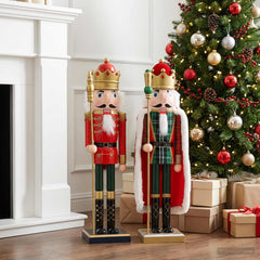 vidaXL Christmas Nutcracker TURKU 2 pcs Red and Black 50 cm 1