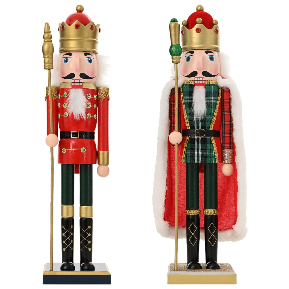 vidaXL Christmas Nutcracker TURKU 2 pcs Red and Black 50 cm 2