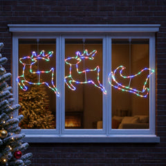 Reindeer and Sleigh Christmas Decoration LOVIISA 180 LEDs Multicolour