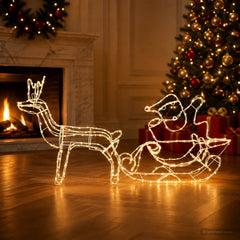 Reindeer and Sleigh Christmas Decoration LOVIISA 320 LEDs Warm white
