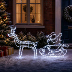Reindeer and Sleigh Christmas Decoration LOVIISA 320 LEDs Cold white