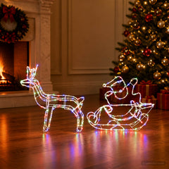 Reindeer and Sleigh Christmas Decoration LOVIISA 320 LEDs Multicolour