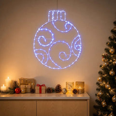 LED Sign Bauble LOVIISA 160 LEDs 55 x 65 cm Blue