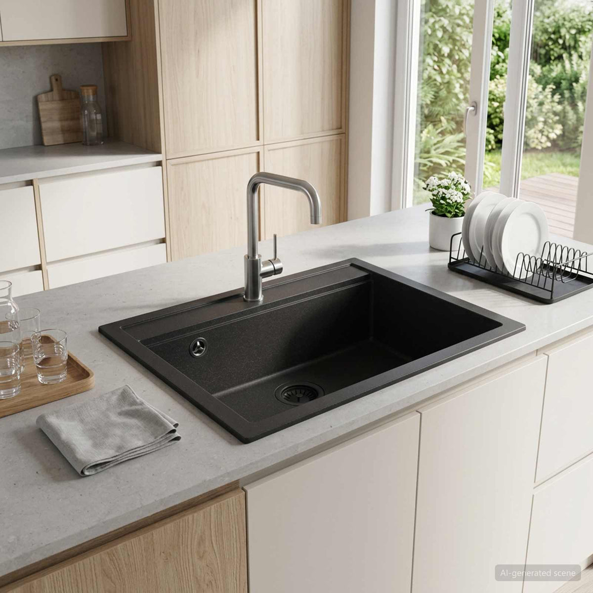 Sink Granite Graphite 565 mm 510 mm