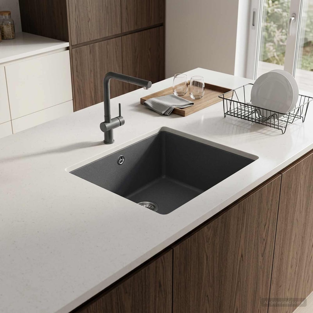Granite Kitchen Sink Single Basin Graphite