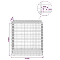 Gabion with 5 mm Wire and 5x2.5 cm Mesh 50x50x50 cm 50 cm