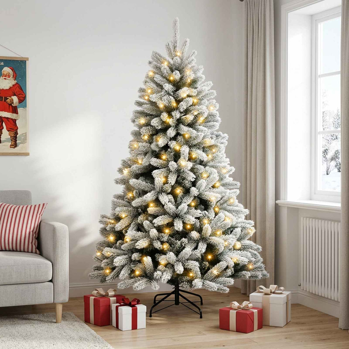 Artificial Christmas Tree Bauble LEDs Green White