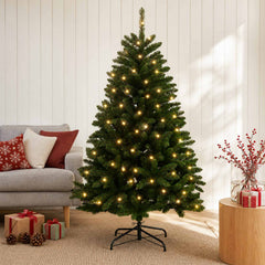 Artificial Christmas Tree Mid-green Ornament Medium Green LEDs