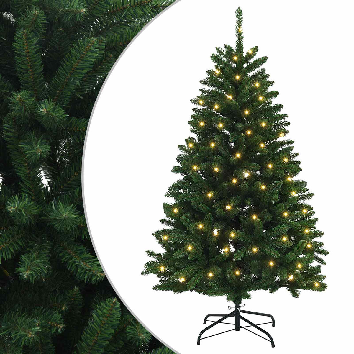 Artificial Christmas Tree Mid-green with Ornament 120 cm Medium Green Ø 88 x 120 cm with 150 LEDs