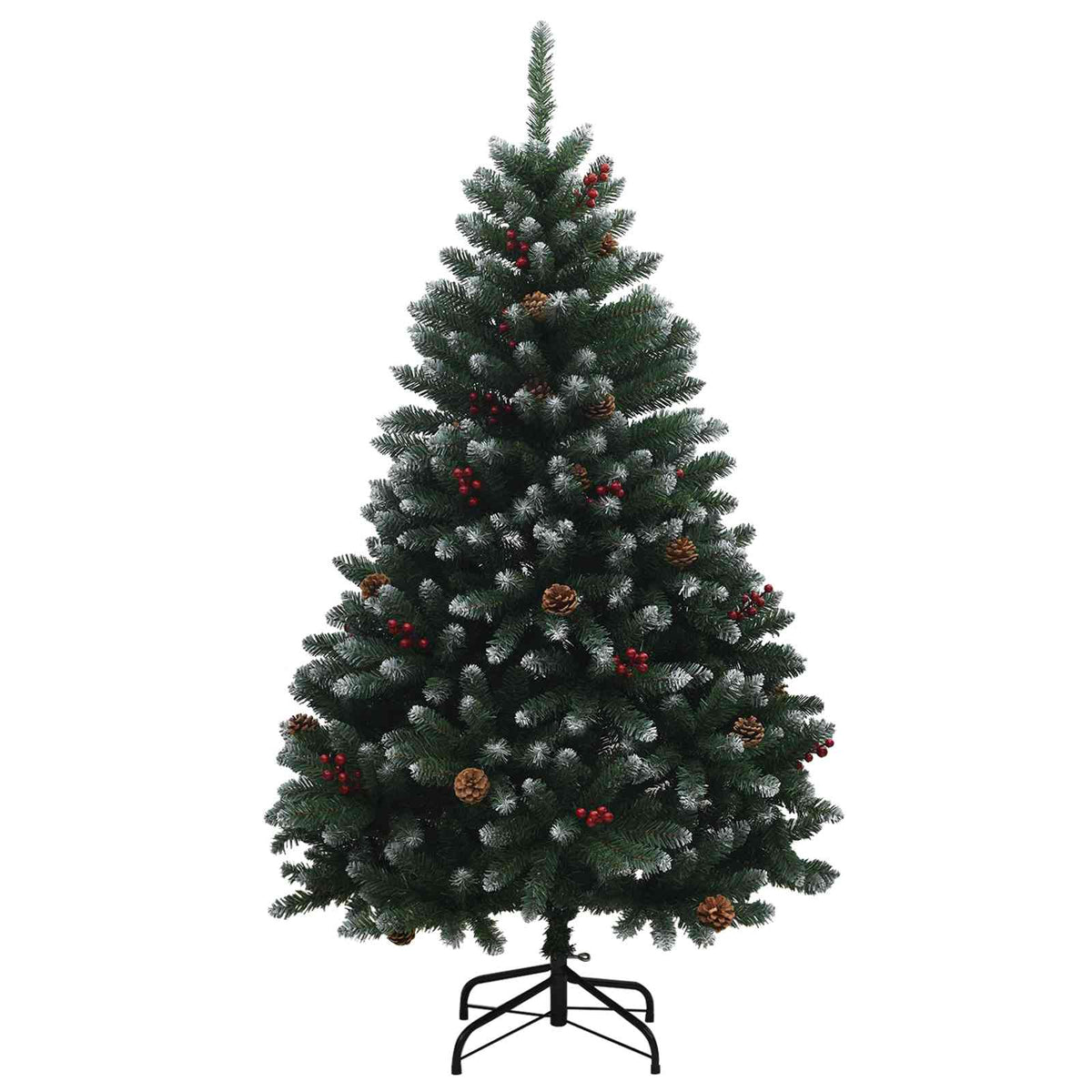 Artificial Christmas Tree Green Bauble LEDs Frosted Tips LEDs&black balls