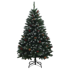 Artificial Christmas Tree Green Bauble LEDs Frosted Tips LEDs&black balls
