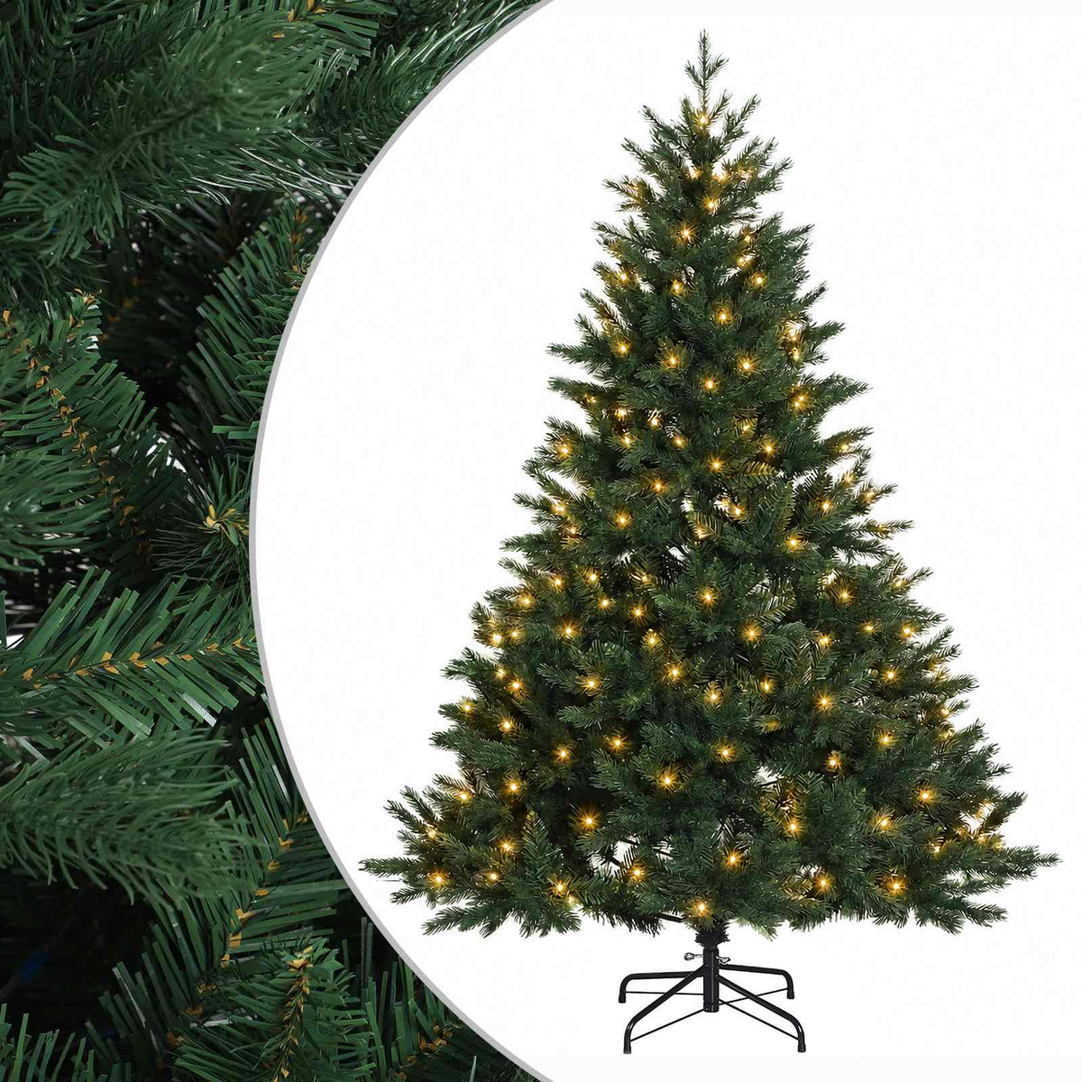 Artificial Christmas Tree Bauble LEDs Green