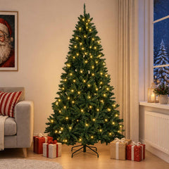 Artificial Christmas Tree Bauble Dark Green LEDs