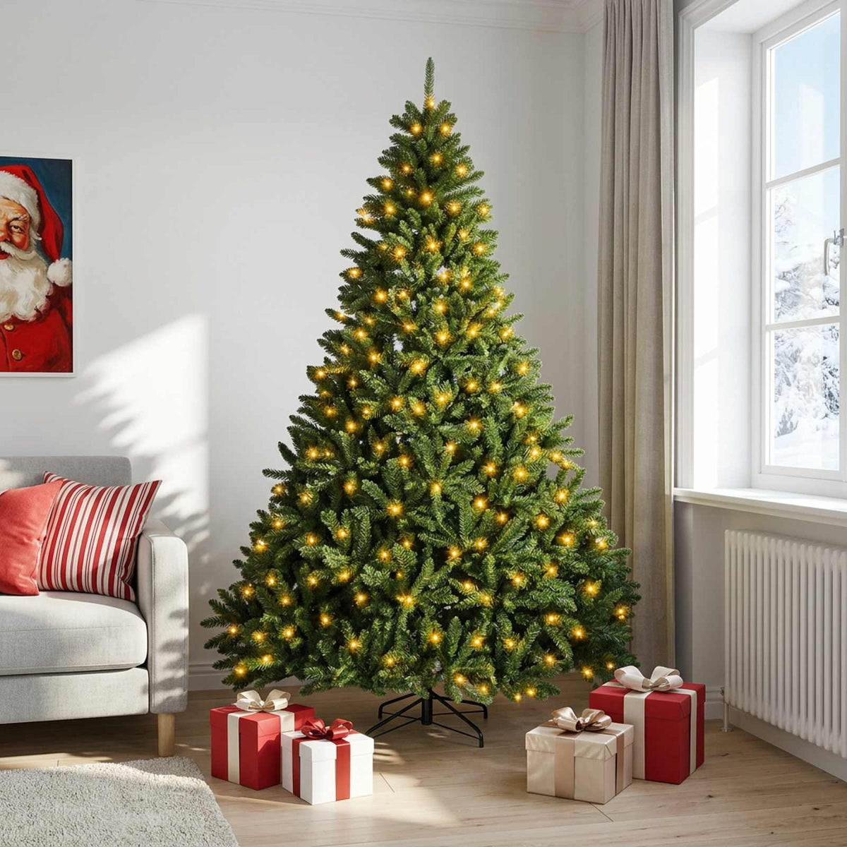 Artificial Christmas Tree Light Green LEDs