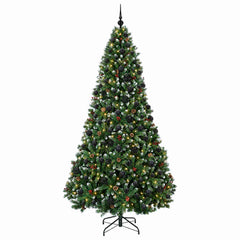 Artificial Christmas Tree Green with Bauble 180 cm 300 LEDs Green with Frosted Tips Ø 90 x 180 cm with 300 LEDs&black balls