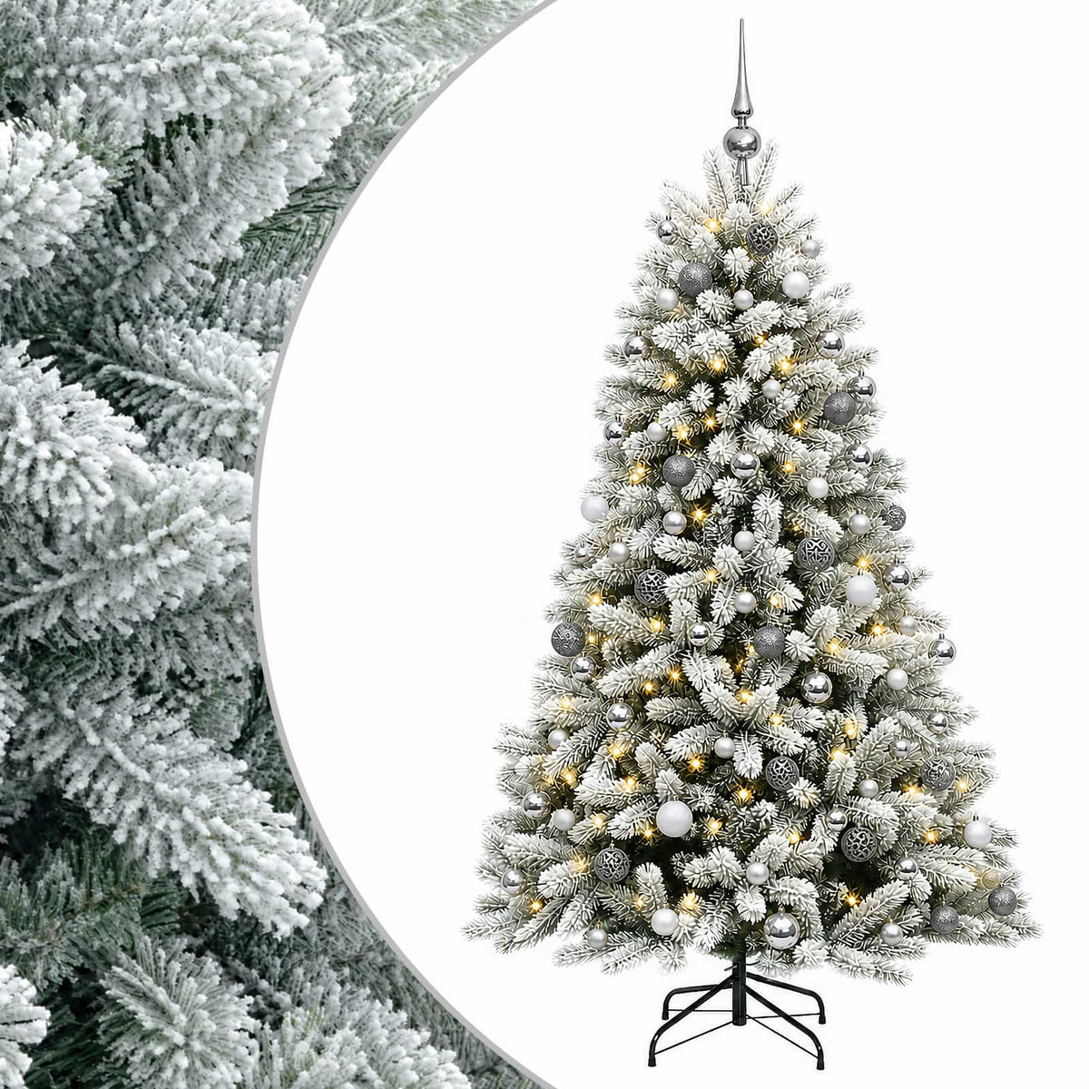 vidaXL Artificial Christmas Tree with Bauble 180 cm 300 LEDs 2