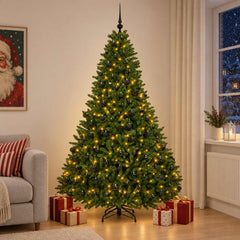 Artificial Christmas Tree with Baubles 300 cm Light Green Ø 177 x 300 cm with 300 LEDs&black balls
