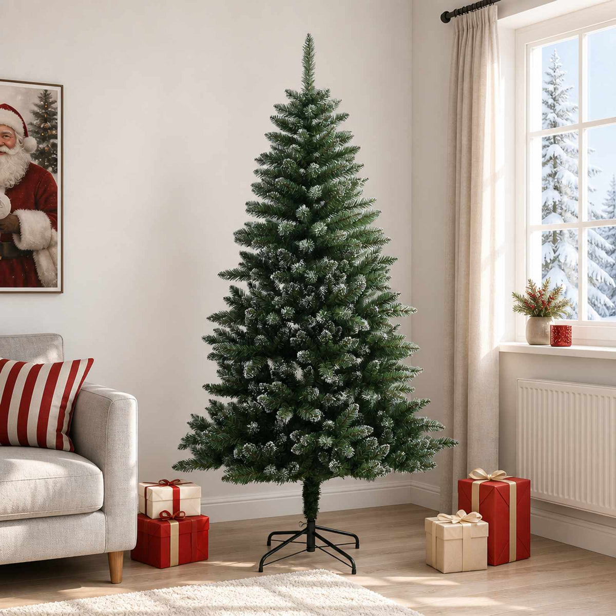 Artificial Christmas Tree with Bauble 300 LEDs 180 cm without LED