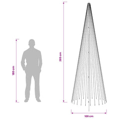 LED Christmas Tree EKENAS 270 LEDs Warm White Steel 285 cm
