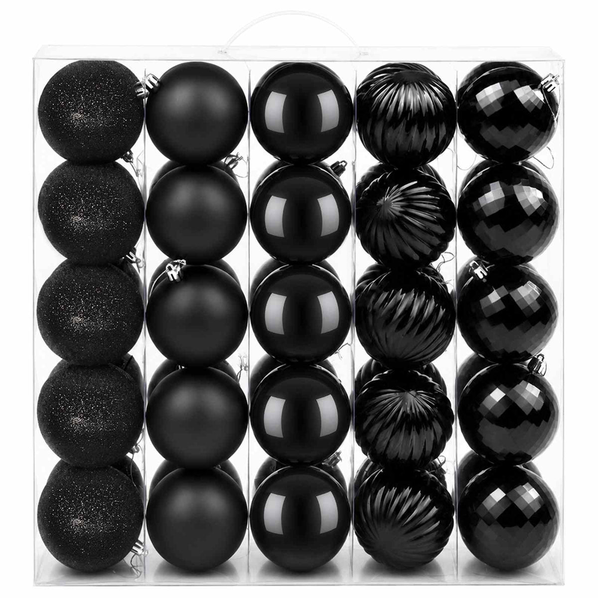 vidaXL Christmas Ball Set 50 pcs Black 8 cm Polystyrene 3