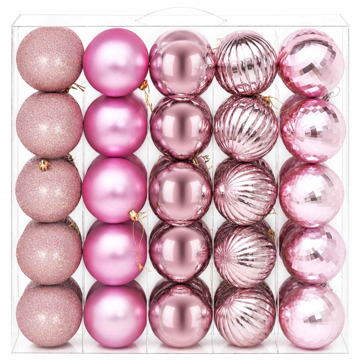 vidaXL Christmas Ball Set 50 pcs Pink 8 cm Polystyrene 3