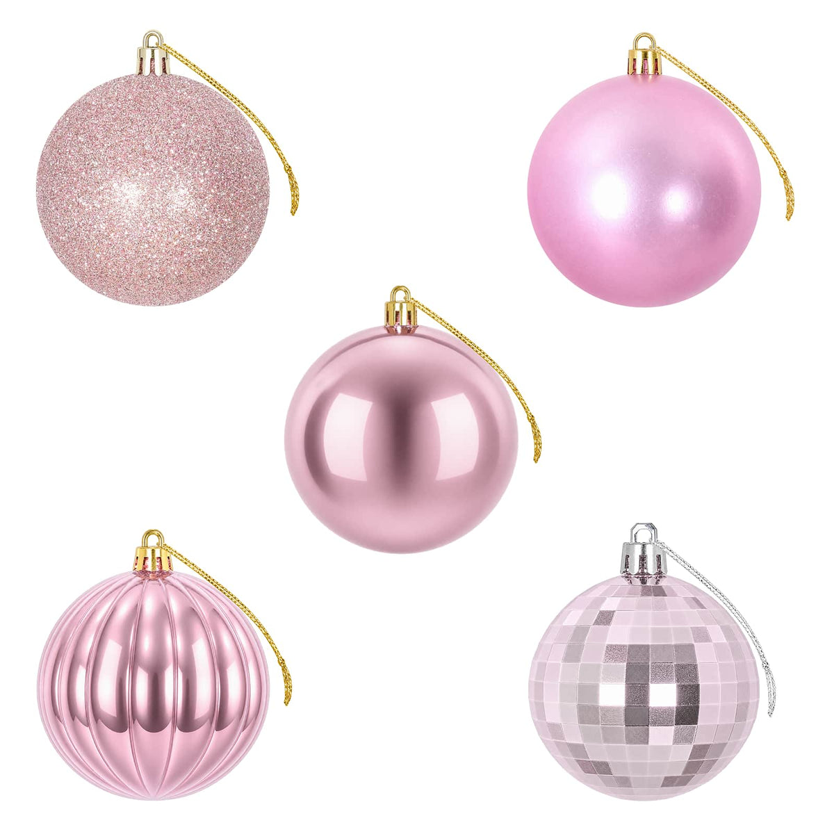 vidaXL Christmas Ball Set 50 pcs Pink 8 cm Polystyrene 4