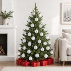 vidaXL Christmas Ball Set 50 pcs White 8 cm Polystyrene 1