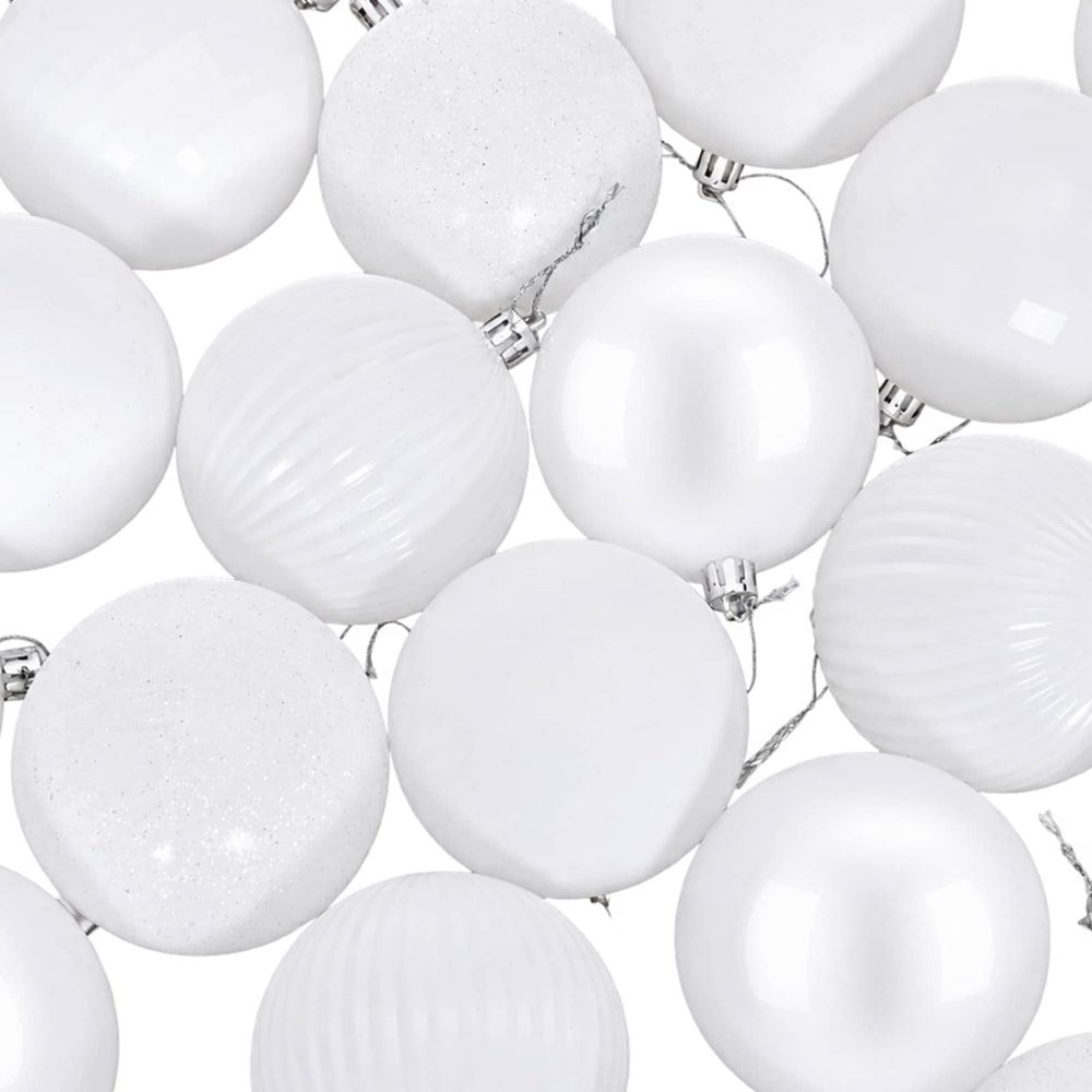 vidaXL Christmas Ball Set 50 pcs White 8 cm Polystyrene 5