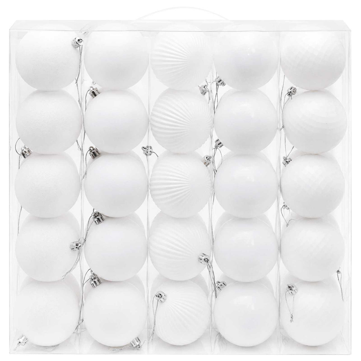 vidaXL Christmas Ball Set 50 pcs White 8 cm Polystyrene 3
