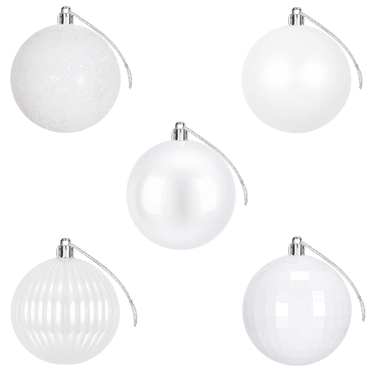 vidaXL Christmas Ball Set 50 pcs White 8 cm Polystyrene 4