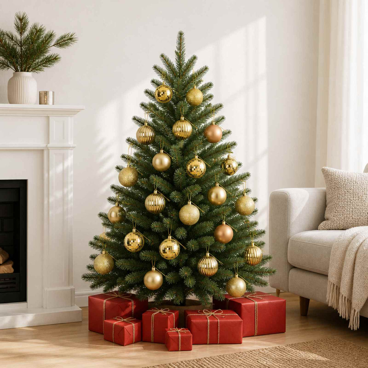 vidaXL Christmas Ball Set 50 pcs Gold 8 cm Polystyrene 1