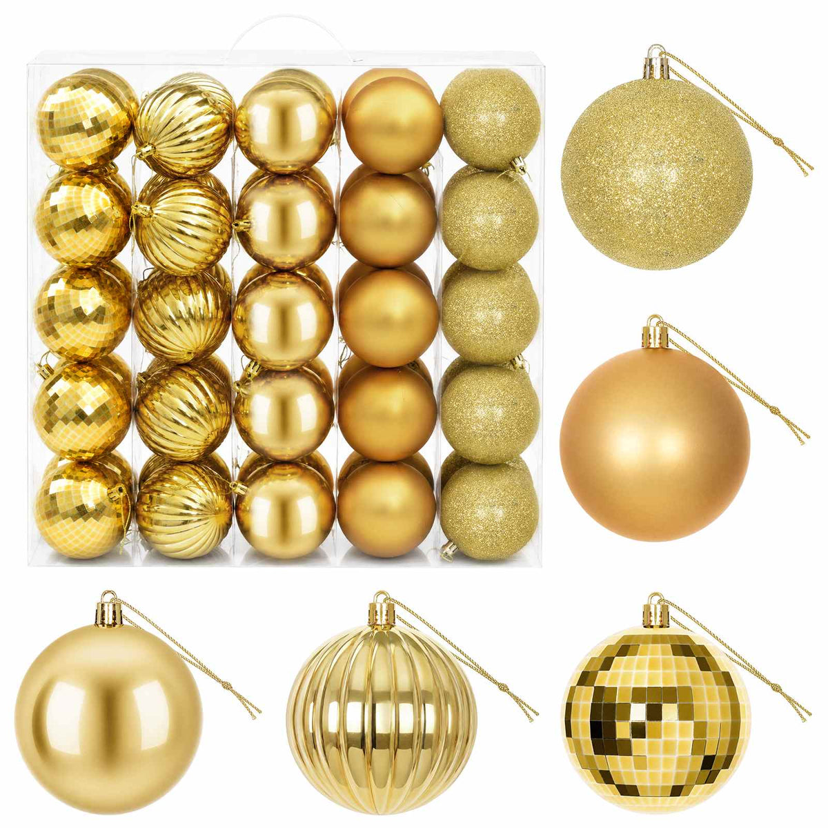 vidaXL Christmas Ball Set 50 pcs Gold 8 cm Polystyrene 2