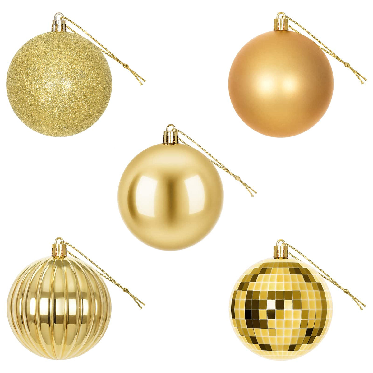 vidaXL Christmas Ball Set 50 pcs Gold 8 cm Polystyrene 4