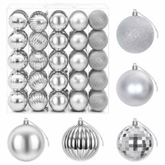 vidaXL Christmas Ball Set 50 pcs Silver 8 cm Polystyrene 2