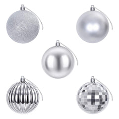 vidaXL Christmas Ball Set 50 pcs Silver 8 cm Polystyrene 4